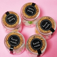 100pcs Black Handmade Sealing Stickers for Pudding Bottles Baking Box New Labels