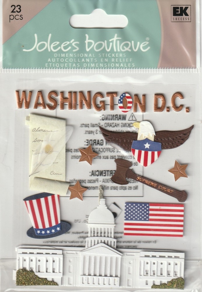 Jolee’s Boutique 3D Stickers WASHINGTON DC Patriotic Theme 55337 Fast FREE Ship!