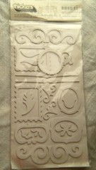 NEW THICKERS CHIP BOARD STICKERS American Crafts Accents Shapes Frames WHITE