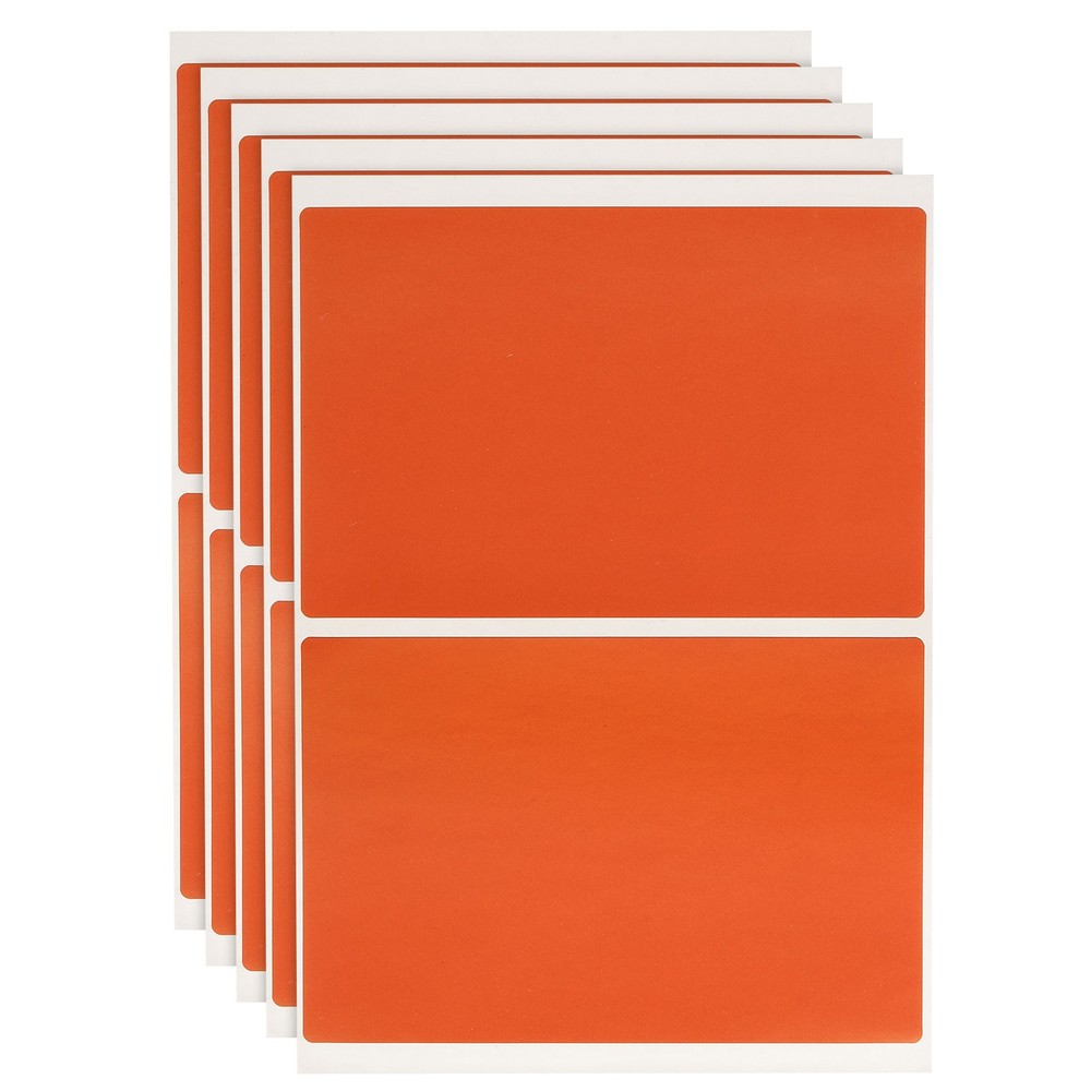 120 Sheet Orange Label Stickers 3 x 2 Inch Rectangle Coding Labels for Office