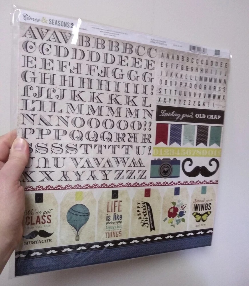 echo park paper company times & seasons 2 alpha stickers set NOS