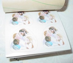 Vintage Stickers Die Cut Seals Jesus & Children Easter Religion Standard USA NOS