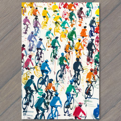 STICKER Bicycle Collage Riding Bikes Funny Cute Strange Wheels Fun Cute Art