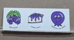 Vintage Matte CTP Blueberry Scratch & Sniff Sticker Strip of 3