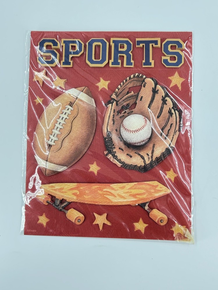 Sports Cardstock Stickers 12×12 Sheet Assorted Colors