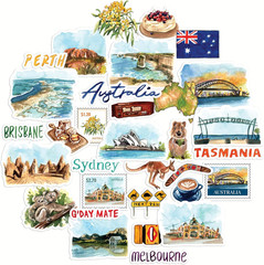 Outback Australia Travel Stickers (32Pcs) — for Scrapbooks, Journals