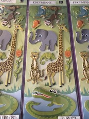 K & Company Adhesive Shipboard Stickers Featuring A Safari Theme 4 Sheets New