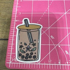 Bubble Tea Boba & Milk Tea Drink Stickers, Multicolor Food & Drink (4 pcs)
