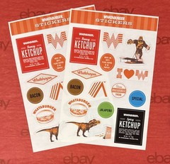2 SHEETS OF WHATABURGER STICKERS (15 PER SHEET) 6×9 + TEXAS “HOME” STICKER 5”