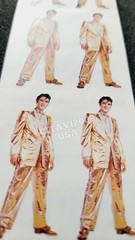 Vintage Stickers Sheet Elvis Presley In Golden Suit Paper House Rare.