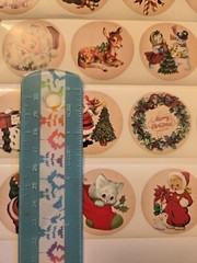 16 VINTAGE STYLE CHRISTMAS STICKERS/RETRO STYLE CHRISTMAS STICKERS LABELS SEALS