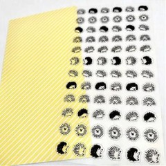 CLEAR HEDGEHOG STICKERS Craft Kids Scrapbook Vinyl Sticker Sheet Animal Kawaii