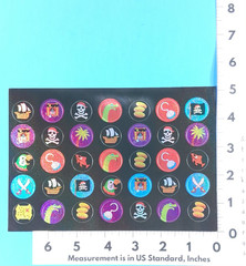 Pirates Glittery Sticker Rounds Sticker Sheet