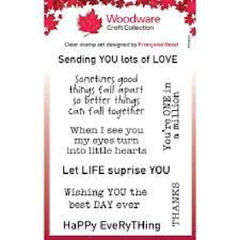 Woodware Craft Clear Stamp LOTS OF LOVE – HAPPY EVERYTHING Scrapbooking