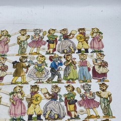 Sweet 1950’s PZB Die Cuts of Darling Cats Dressed in Human Costumes 1