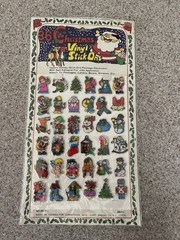 36 CHRISTMAS VINYL STICK ONS Vintage 1980’s Puffy Stickers Bradford Novelty MX0