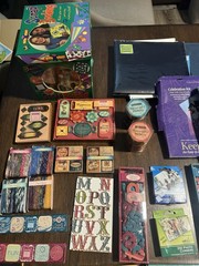 Huge Scrapbooking Craft Supply Lot Paper Stickers Stamps Decorative Scissors