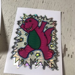 4 Vintage BARNEY & FRIENDS w/Girl RARE Prism Vending Machine Stickers