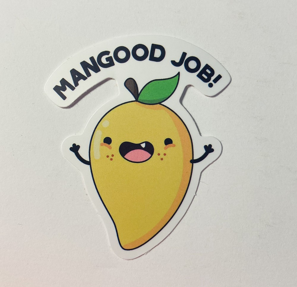 “Mangood Job” Cute Mango Fruit Wall Art Sticker for Home School Kids Decals tc1