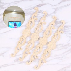 4PCS Wood Appliques for Cabinets White Embryo Decor Scrapbook Embellishments