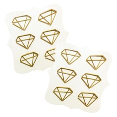 CraftSmart Diamond Gem Paper Clips 12 Gold Designer Fashion Planner Accessory