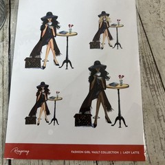 Rongrong Fashion Girl Vault Lady Latte Sticker Sheet Planner New