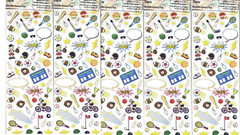 5 NEW packs FISKARS SPORTS Die Cuts Tennis Baseball Hockey Scrapbook Stickers!