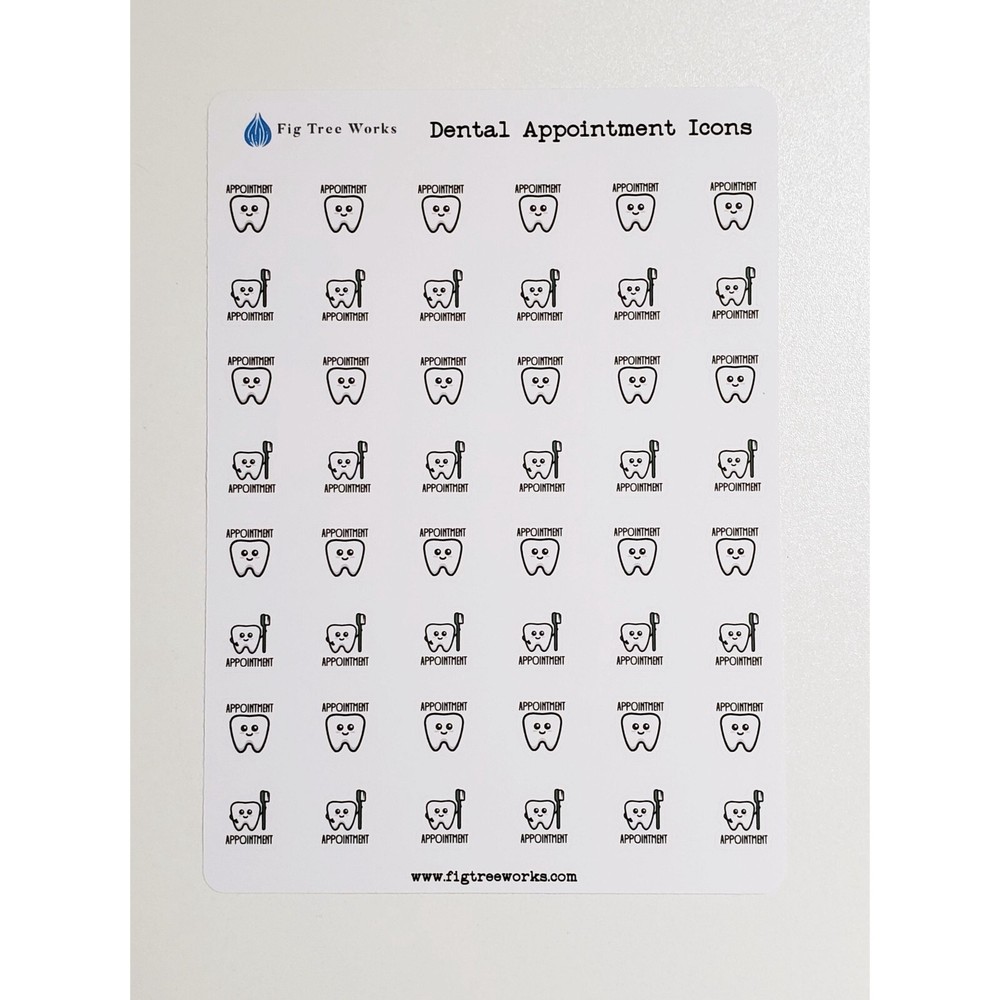 Dental Appointment Icon Stickers for Calendars and Planners