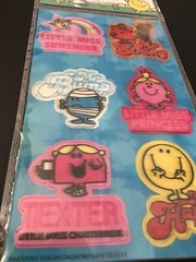 Vintage Little Miss Mr. Men 3D Sticker Sheet Roger Hargreaves 2012