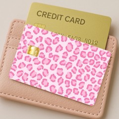 Cheetah Pink Glam Fashion Debit Credit Card Sticker Decal Money Bank Cash Cover