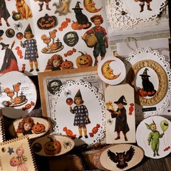 Halloween 2 Small Rub On Transfers Stickers Witch Crafts for Paper Wood Fabric