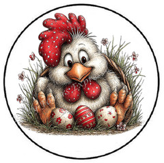 EASTER ROOSTER EGGS ENVELOPE SEALS LABELS STICKERS PARTY FAVORS
