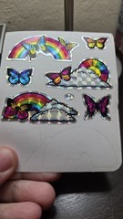 VTG Vending Machine Stickers Holographic Prismatic Birds Rainbow Flower 80s Lot