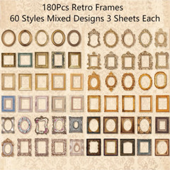 180Pcs Scrapbook Embellishments Window Frame for Scrapbooking Supplies