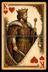 USA Veteran Made King and Queen of Hearts Wall Art Prints 8.5 x 11 Cardstock