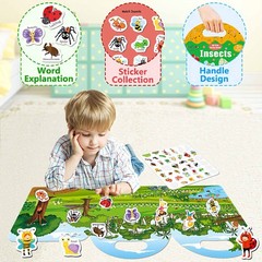 Reusable Sticker Books, Waterproof Stickers, Travel Essentials with Insect Theme