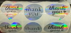 1.5″ Heart Circle Bubble Shape Thank You Adhesive Stickers by Kenco (Qty 1000)