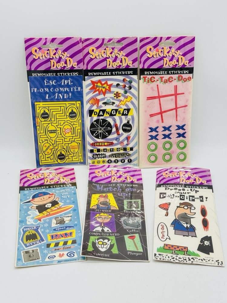 Vintage Gibson Stickety Doo Da Removeable Stickers Lot 6 New 1997
