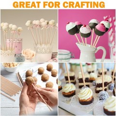 200 Pcs Dowel Rods Wood Sticks Dowel Rods Round Unfinished Wood Sticks for Cr…