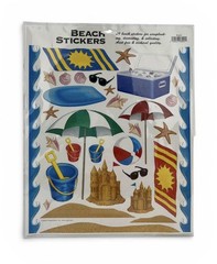 Lot of 4 X-Large Scrapbooking Stickers Beach Ocean Pool Water Summer Sun Sand