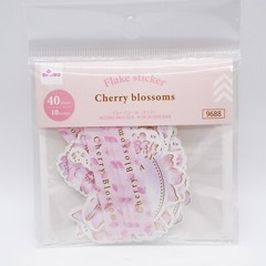 Daiso Japan Sakura Cherry Blossom Flake Stickers 40Pcs (10 Designs)