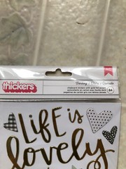 American Crafts Thickers Chipboard Gold foil Accents Stickers Life is Lovely