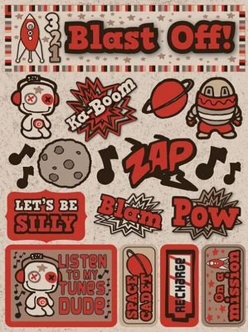Reminisce – Signature Series Collection – 3 Dimensional Die Cut Stickers – Robot