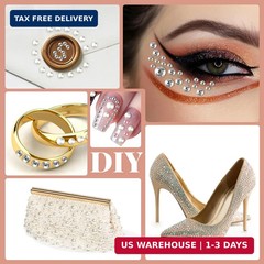 1630Pcs Face Gems Stickers – 3/4/5/6 mm DIY Self-Adhesive Rhinestones & Pearls,