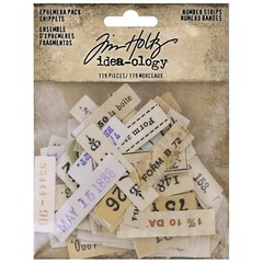 Tim Holtz Idea-ology Ephemera Pack Snippets Number Strips 119 Pieces TH94222