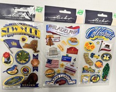 Lot of 14 Scrapbook Stickers Travel Retired NYC Road Trip Stickopotamus Sticko