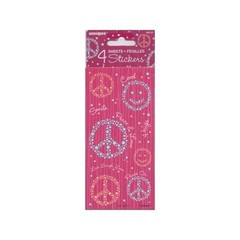 Bundle of 6 Packs – Unique Smile Hugs Peace&Love Stickers – Pink/Blue (4 Sheets)