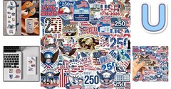 Vibrant 250th Anniversary Vinyl Decals – Perfect for Personalizing Laptops