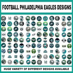 100 Precut EAGLES FOOTBALL TEAM BOTTLE CAP CHARM TRAY IMAGES 1 inch DESIGNS