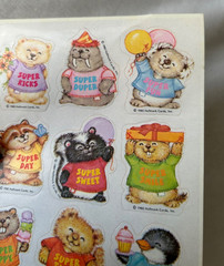 Vintage RARE 1980 Sticker sheet Shirt Tales Hallmark Cards, Inc.